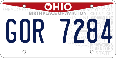 OH license plate GOR7284