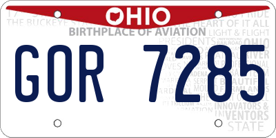 OH license plate GOR7285