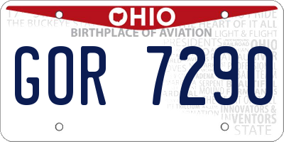 OH license plate GOR7290