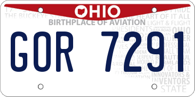 OH license plate GOR7291