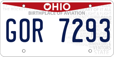 OH license plate GOR7293