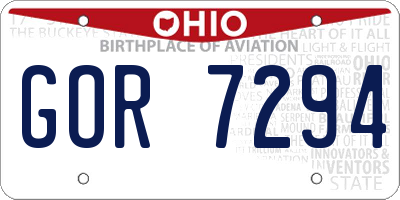 OH license plate GOR7294