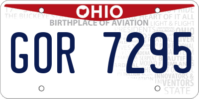 OH license plate GOR7295
