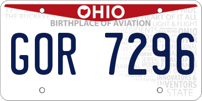 OH license plate GOR7296
