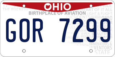 OH license plate GOR7299