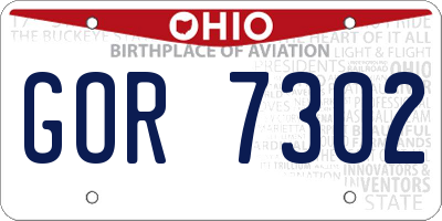 OH license plate GOR7302