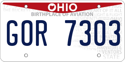 OH license plate GOR7303