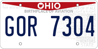 OH license plate GOR7304