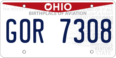 OH license plate GOR7308