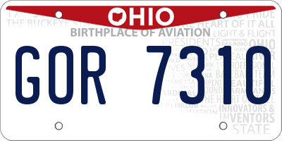 OH license plate GOR7310