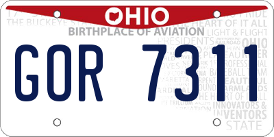 OH license plate GOR7311