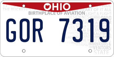 OH license plate GOR7319