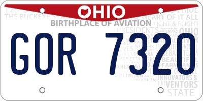 OH license plate GOR7320