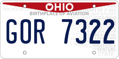 OH license plate GOR7322