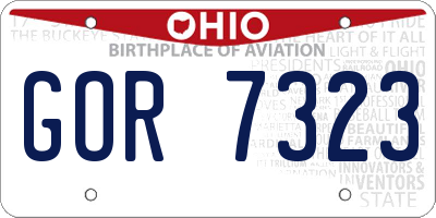 OH license plate GOR7323