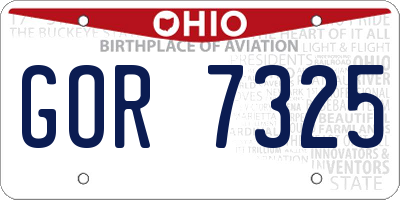 OH license plate GOR7325