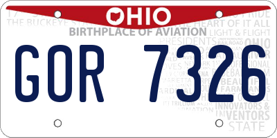 OH license plate GOR7326