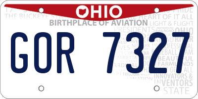 OH license plate GOR7327