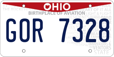OH license plate GOR7328