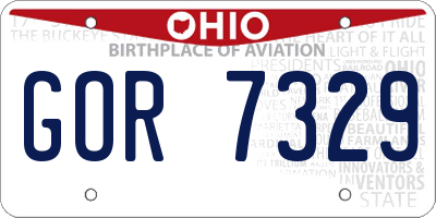 OH license plate GOR7329