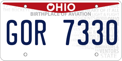 OH license plate GOR7330