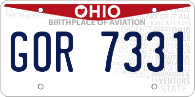OH license plate GOR7331