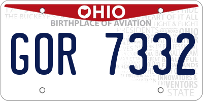 OH license plate GOR7332