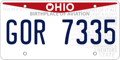 OH license plate GOR7335