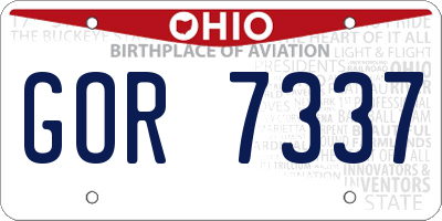 OH license plate GOR7337