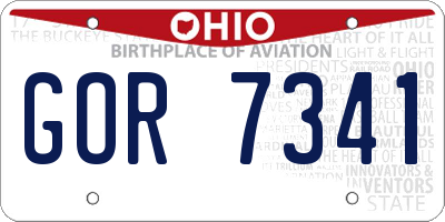 OH license plate GOR7341