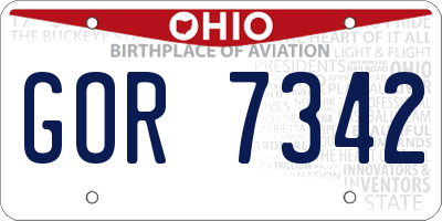 OH license plate GOR7342