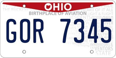 OH license plate GOR7345
