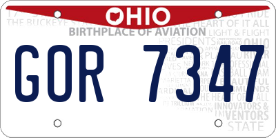 OH license plate GOR7347
