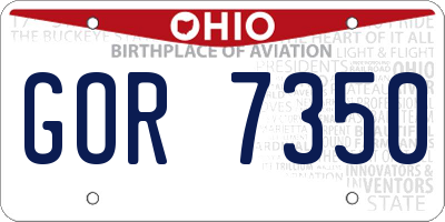 OH license plate GOR7350