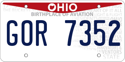 OH license plate GOR7352