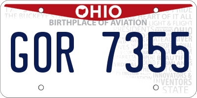 OH license plate GOR7355