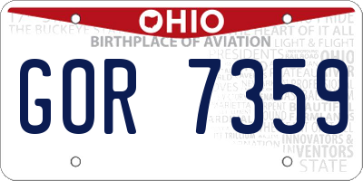 OH license plate GOR7359