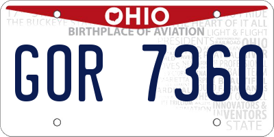 OH license plate GOR7360