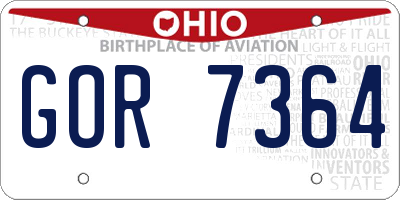 OH license plate GOR7364