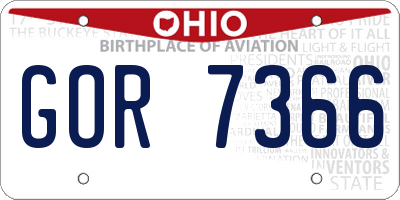 OH license plate GOR7366