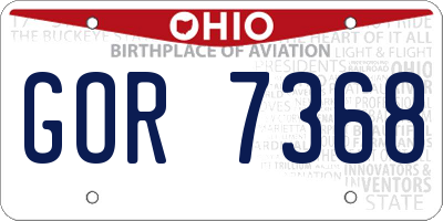 OH license plate GOR7368