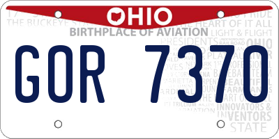 OH license plate GOR7370