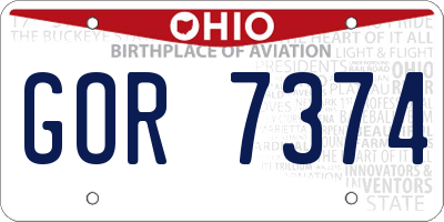 OH license plate GOR7374