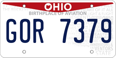 OH license plate GOR7379