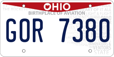 OH license plate GOR7380