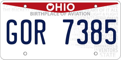 OH license plate GOR7385