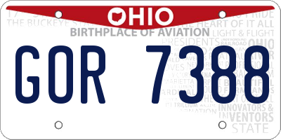 OH license plate GOR7388