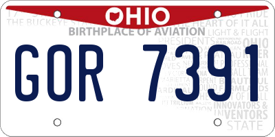 OH license plate GOR7391