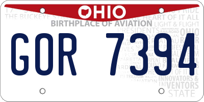 OH license plate GOR7394