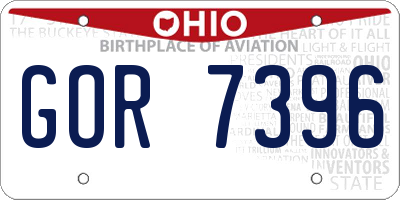 OH license plate GOR7396